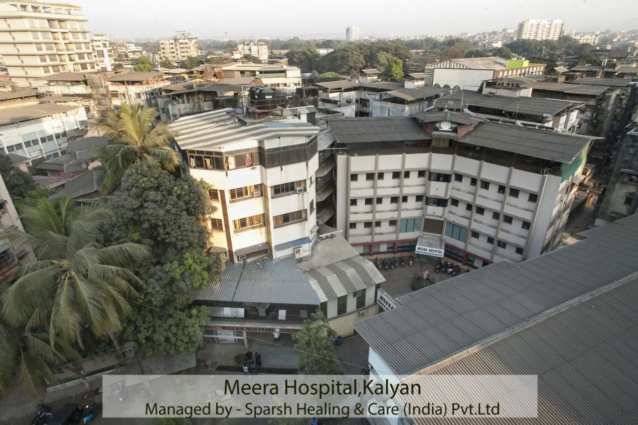 Top / aerial view of Meera Hospital building, Kalyan