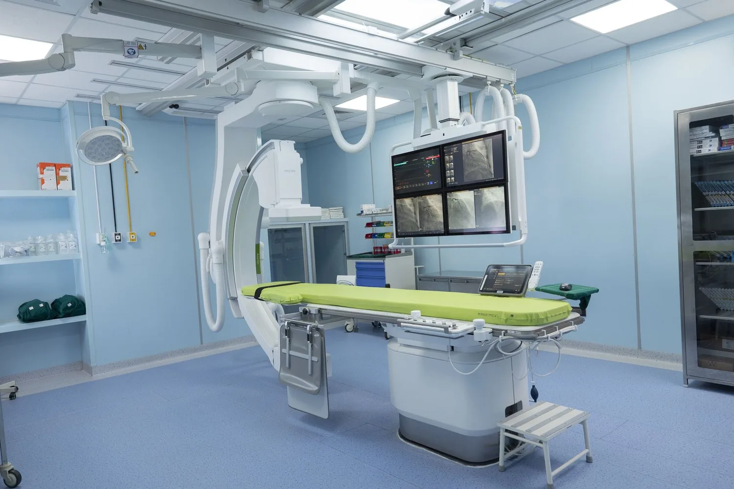 Philips Azurion cardiac cath lab room at Meera Zen Hospital, Kalyan